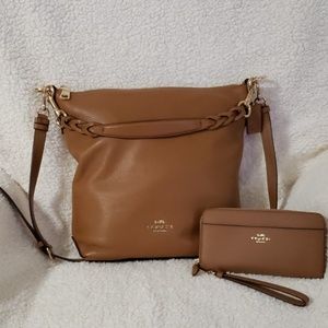 New Coach Leather Abby Duffle & Accordion Wallet